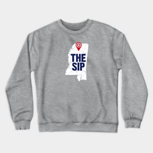 The Sip, Mississippi, State of Mississippi, Map Art, Map, Location, Oxford, Oxford ms, Oxford Mississippi Crewneck Sweatshirt